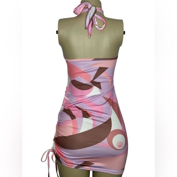 Pink Halter Cut-Out Mini Dress - Picture 9 of 12